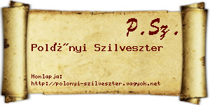 Polónyi Szilveszter névjegykártya