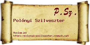 Polónyi Szilveszter névjegykártya